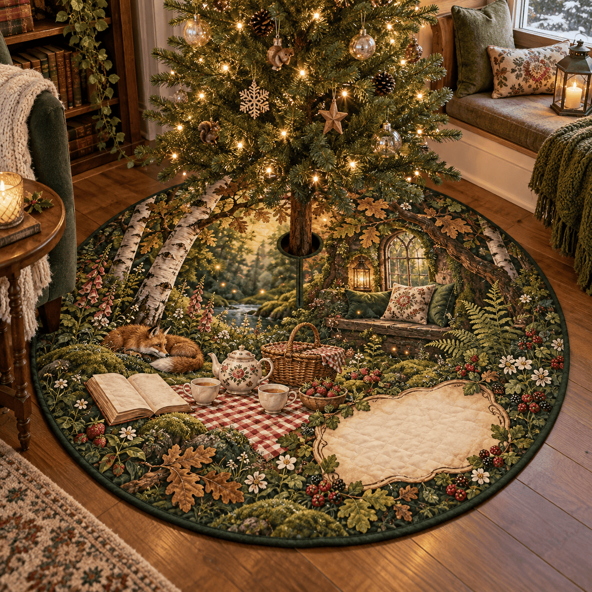Woodland Tea Picnic Quiet Corner Tree Skirt TREEK101