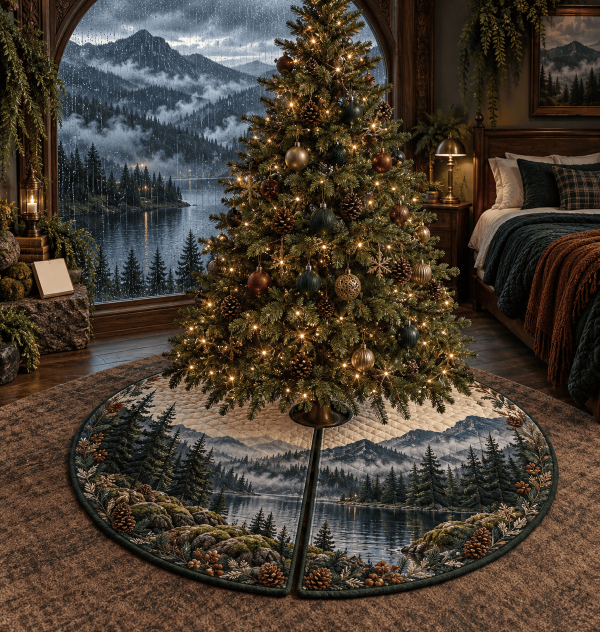 Rainy Forest Bedroom Tree Skirt TREEK101