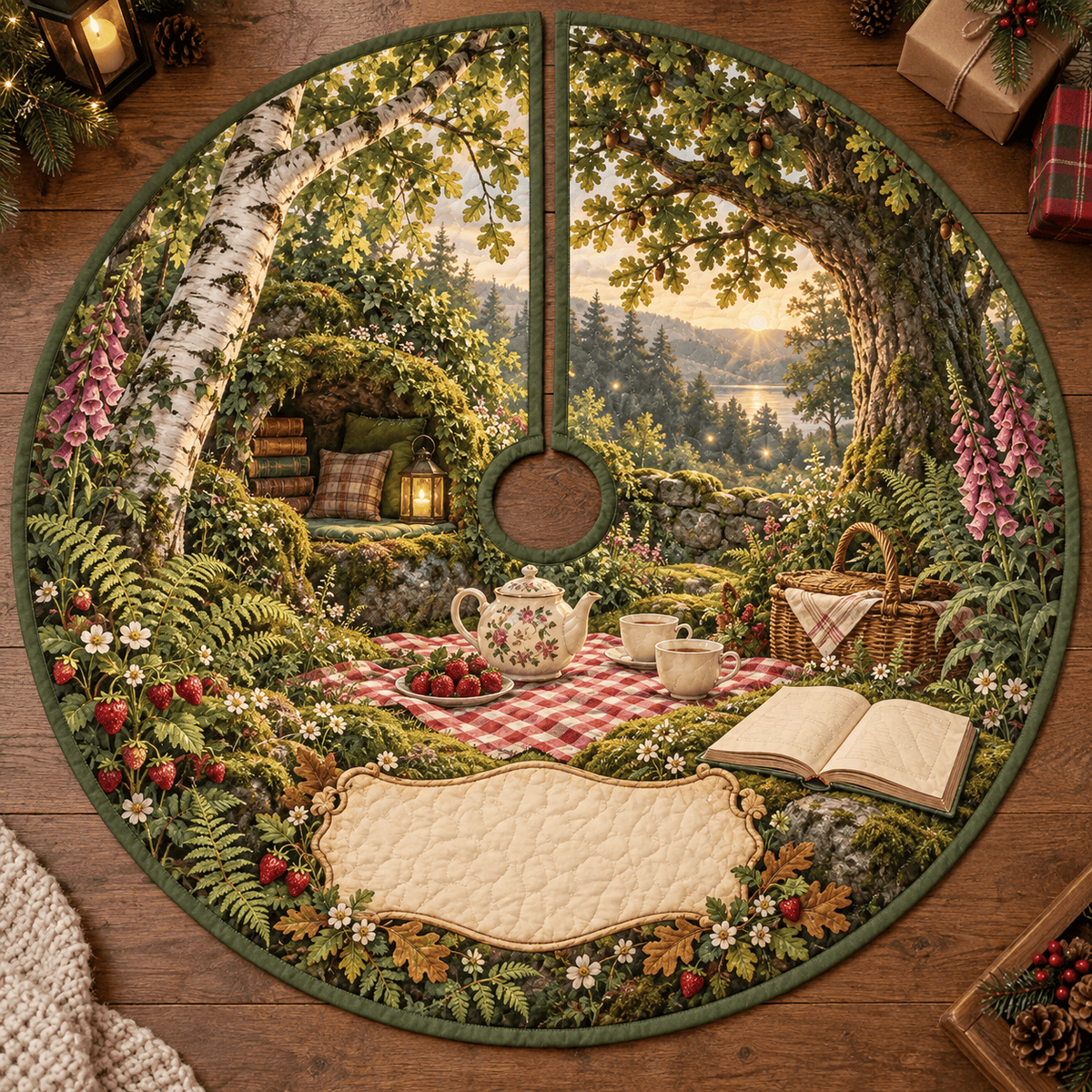 Woodland Tea Picnic Reading Nook Tree Skirt TREEK101
