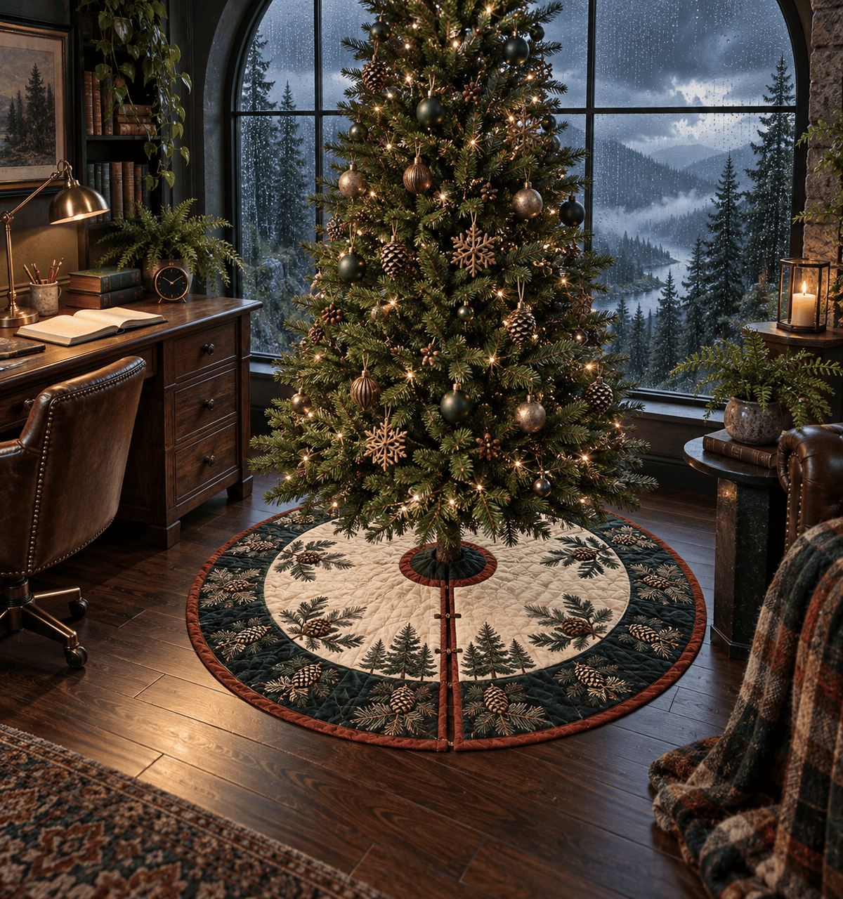 Rainy Forest Home Office Tree Skirt TREEK101