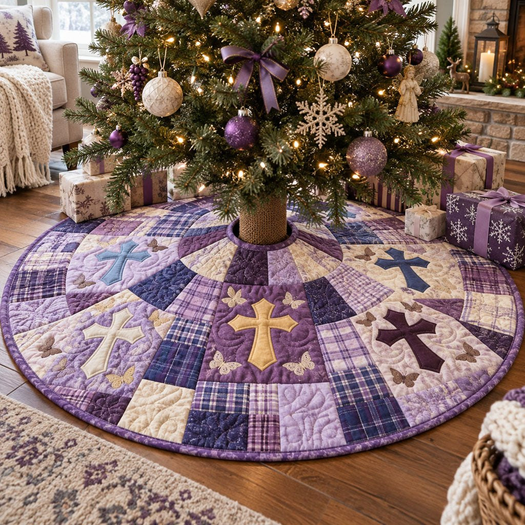 Purple Grace Christmas Tree Skirt - Made to Order TREEK101