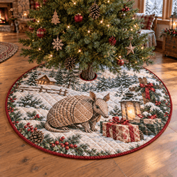 Winter Armadillo Quilted Christmas Tree Skirt TREEK101