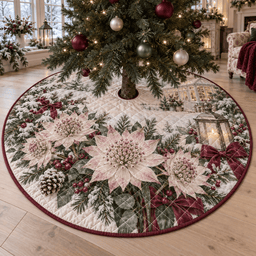 Winter Astrantia Quilted Christmas Tree Skirt TREEK101