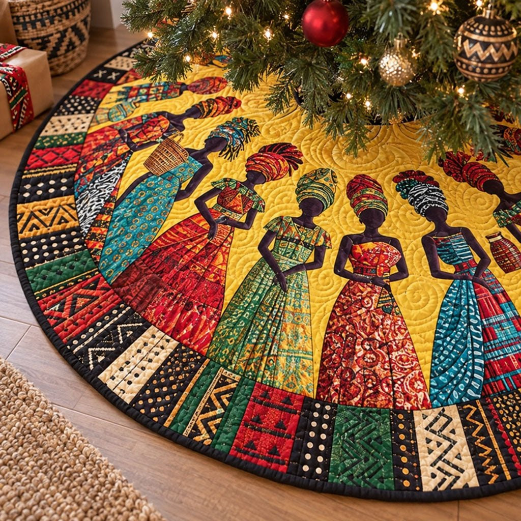 African Grace Christmas Tree Skirt - Made to Order TREEK101