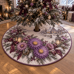 Winter Aster Quilted Christmas Tree Skirt TREEK101
