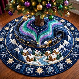 Aurora Train Christmas Tree Skirt - Made to Order TREEK101