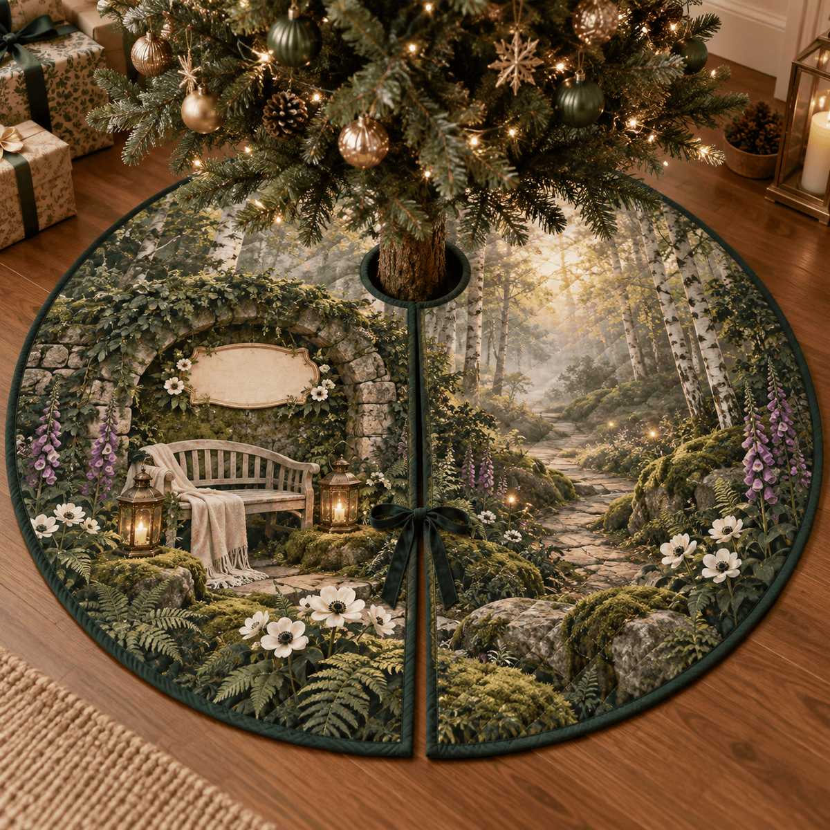 Forest Path Quiet Corner Tree Skirt TREEK101