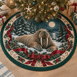 Walrus Quilted Christmas Tree Skirt TREEK101