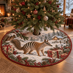 Winter Numbat Quilted Christmas Tree Skirt TREEK101