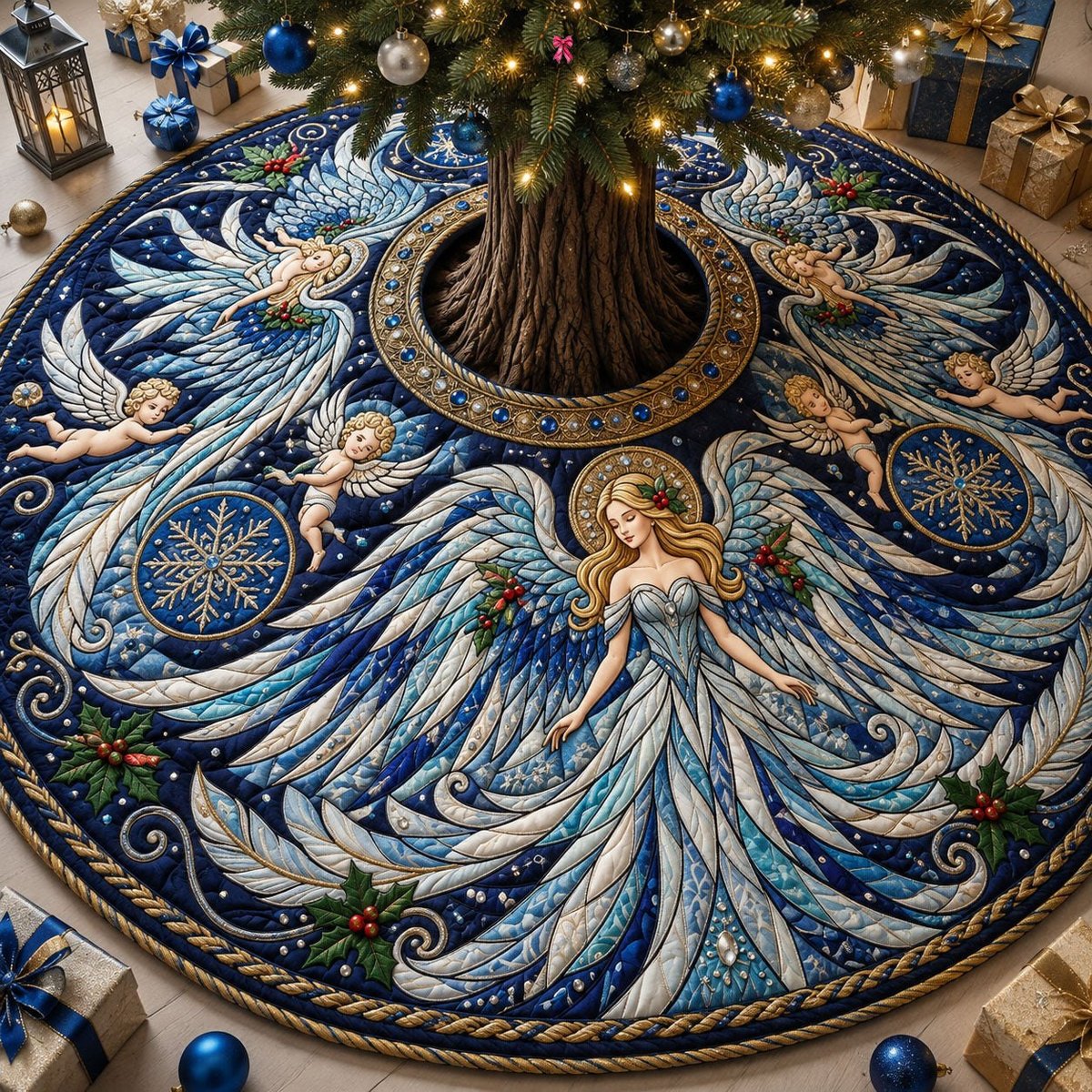 Christmas Angel Christmas Tree Skirt - Made to Order TREEK101