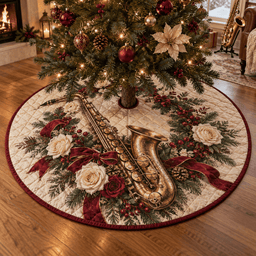 Holiday Saxophone Quilted Christmas Tree Skirt TREEK101