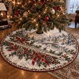 Holiday Flute Quilted Christmas Tree Skirt TREEK101