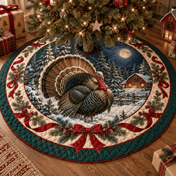 Turkey Quilted Christmas Tree Skirt TREEK101