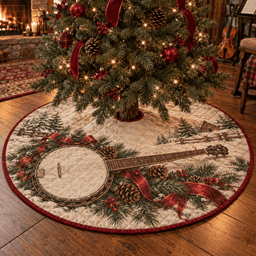 Holiday Banjo Quilted Christmas Tree Skirt TREEK101