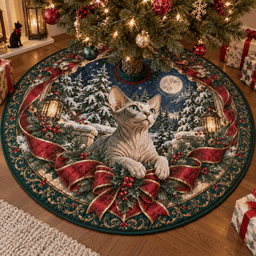 Sphynx Cat Quilted Christmas Tree Skirt TREEK101
