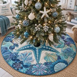 Seashell Symphony Christmas Tree Skirt - Made to Order TREEK101