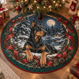 Doberman Quilted Christmas Tree Skirt TREEK101