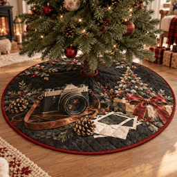 Holiday Camera Quilted Christmas Tree Skirt TREEK101