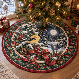 Goldfinch Quilted Christmas Tree Skirt TREEK101
