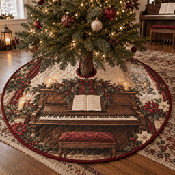 Holiday Piano Quilted Christmas Tree Skirt TREEK101