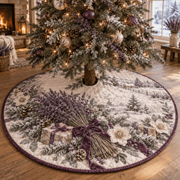 Winter Lavender Quilted Christmas Tree Skirt TREEK101
