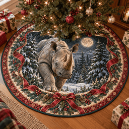 Rhinoceros Quilted Christmas Tree Skirt TREEK101