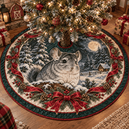 Chinchilla Quilted Christmas Tree Skirt TREEK101