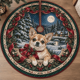 Chihuahua Quilted Christmas Tree Skirt TREEK101
