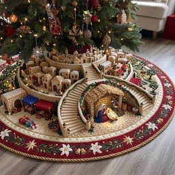 Bethlehem Path Christmas Tree Skirt - Made to Order TREEK101