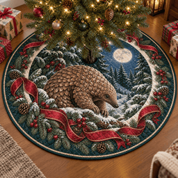 Pangolin Quilted Christmas Tree Skirt TREEK101