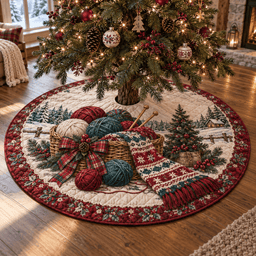 Holiday Yarn Quilted Christmas Tree Skirt TREEK101
