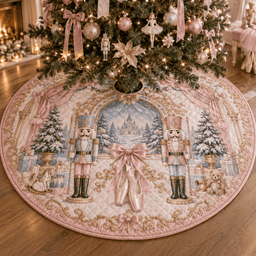Pastel Nutcracker Ballet Quilted Christmas Tree Skirt TREEK101