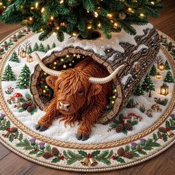 Highland Snowfield Christmas Tree Skirt - Made to Order TREEK101