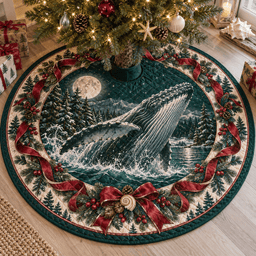 Humpback Whale Quilted Christmas Tree Skirt TREEK101
