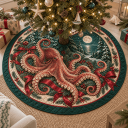 Octopus Quilted Christmas Tree Skirt TREEK101
