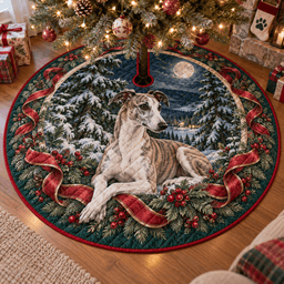 Whippet Quilted Christmas Tree Skirt TREEK101