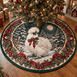 Silkie Chicken Quilted Christmas Tree Skirt TREEK101