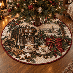 Holiday Espresso Quilted Christmas Tree Skirt TREEK101