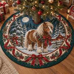 Miniature Pony Quilted Christmas Tree Skirt TREEK101