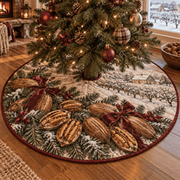 Holiday Pecan Quilted Christmas Tree Skirt TREEK101