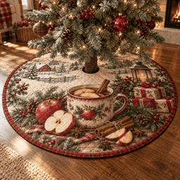 Holiday Apple Cider Quilted Christmas Tree Skirt TREEK101
