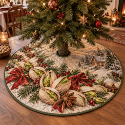 Holiday Pistachio Quilted Christmas Tree Skirt TREEK101