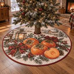 Holiday Persimmon Quilted Christmas Tree Skirt TREEK101