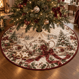 Holiday Teapot Quilted Christmas Tree Skirt TREEK101