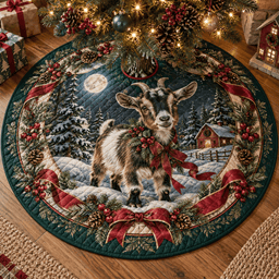 Nigerian Dwarf Goat Quilted Christmas Tree Skirt TREEK101
