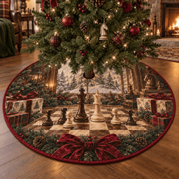 Holiday Chess Quilted Christmas Tree Skirt TREEK101
