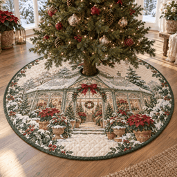 Winter Greenhouse Quilted Christmas Tree Skirt TREEK101