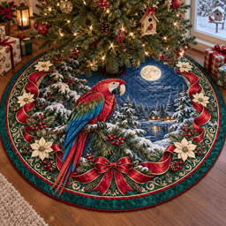 Macaw Quilted Christmas Tree Skirt TREEK101