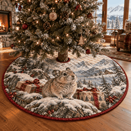Winter Pika Quilted Christmas Tree Skirt TREEK101