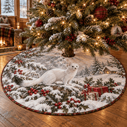 Winter Stoat Quilted Christmas Tree Skirt TREEK101